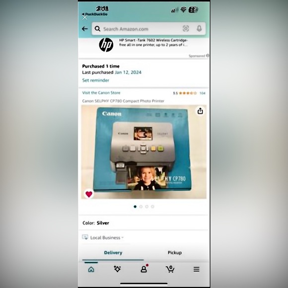 NEW IN BOX~Canon Selphy CP780 Compact Photo Printer - Picture 5 of 7